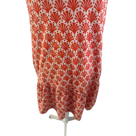 BODEN Orange White Ruffle Sleeve Dres Size 6 Long - Picture 6 of 7